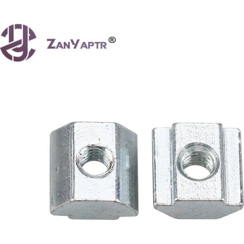 T Sliding Nut Block Square Nuts M3 M4 M5 M6 For 2020 Aluminum Profile Slot Zinc Coated Plate Aluminum For For EU Standard