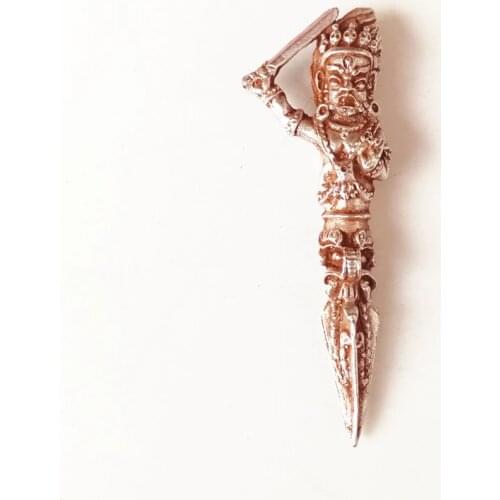 TBC983 Tibetan Buddhist Dorje Copper Silver-plated Kingkong God Craft Tibet Amulet Pendants for Man 2.5