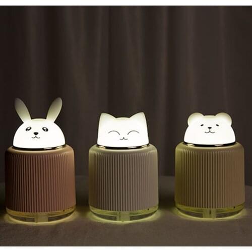 3 in 1 USB Silent Air Humidifier Night Light Aroma Diffuser Cute Pet Cartoon Office Home Air Purifier LED Desk Lamp