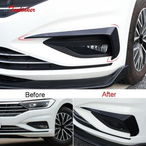 Tonlinker Exterior Front Fog light Eyebrow Cover Stickers for Volkswagen Jetta MK7 2019-20 Car Styling 2 PCS ABS Cover Stickers