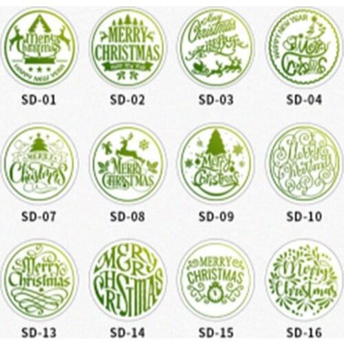 Wax Stamp Christmas Parttern Wax Seal Stamps Deer Tree Bell Stamp Metal Wood Handle for DIY Envelope Paper Card Tools