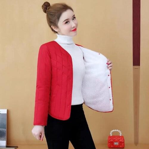 2021 New Womens Short Padded Jacket Tops Fleece Liner Autumn Winter Light Down Cotton Coat Fashion M-5XL Feminine Outwear