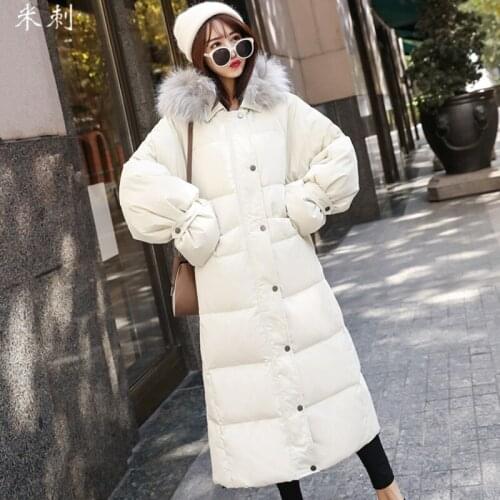 Women newest long hooded duck down coats female fashion loose casual warm clothes popular all match winter jackets for ladies