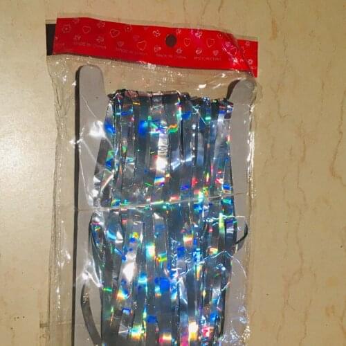 1pcs High Quality Silver Color Metallic Foil Fringe Shiny Rain Curtains Decor Wedding Decor Photography Background Supplies