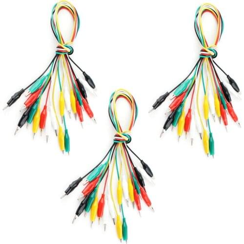 10pcs 5 Colors Test Lead Set Alligator Clips Wires soldered and Stamping Test Jumper Wire Double-ended DIY