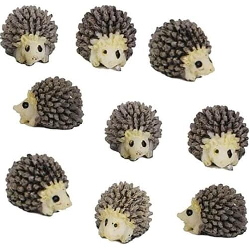 10Pcs Mini Hedgehog Decoration Mother Figurine Micro Landscape Element Flower Pot Bonsai Craft