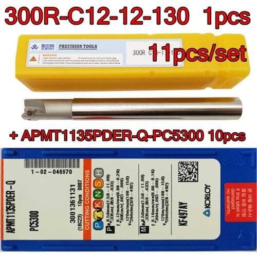 12mm 300R C12-12-130-1T 1pcs+ KORLOY APMT1135PDER PC5300 10pcs=11pcs/set Processing: stainless steel and steel Free shipping
