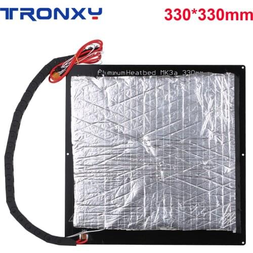 Tronxy 24V 3D Printer Upgrade Hotbed MK3 Heating Platform Aluminum Plate 330*330*3mm with Wire and Insulated Cotton for X5SA