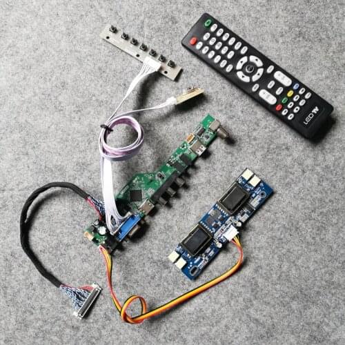 4CCFL monitor universal drive board VGA AV USB matrix DIY kit 30 Pin LVDS Fit HT190E01/HT170E01/HT170EX1/M170MNE1 1280*1024