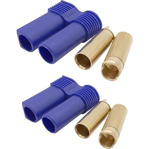 4Pcs EC5 Connector Kit, EC5 RC Banana Bullet Plug Adapter, Female+Male Banane Plug for ESC LIPO Battery/Motor