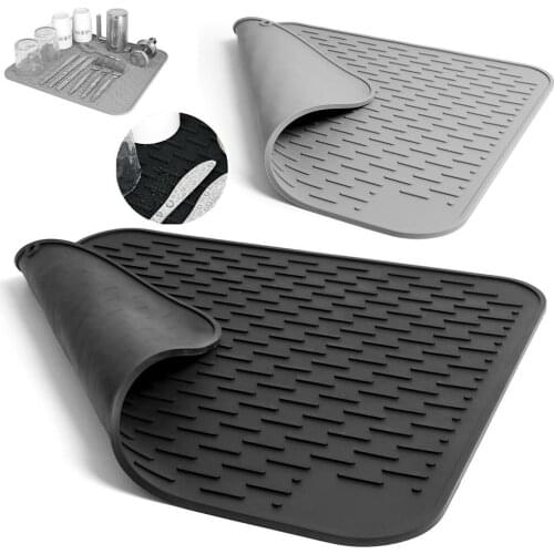 45x40cm Silicone Drying Mat Heat Resistant Non-toxic Anti-scald Dish Cup Table Draining Pad Can roll up Placemat For Kitchen