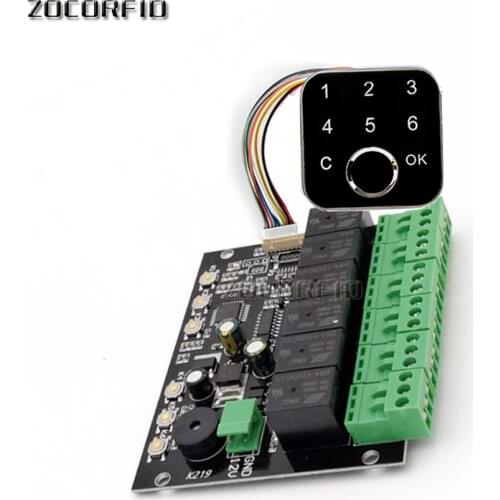 6 channel Fingerprint Identification Module Fingerprint Authentication Control Relay Module for Access Control