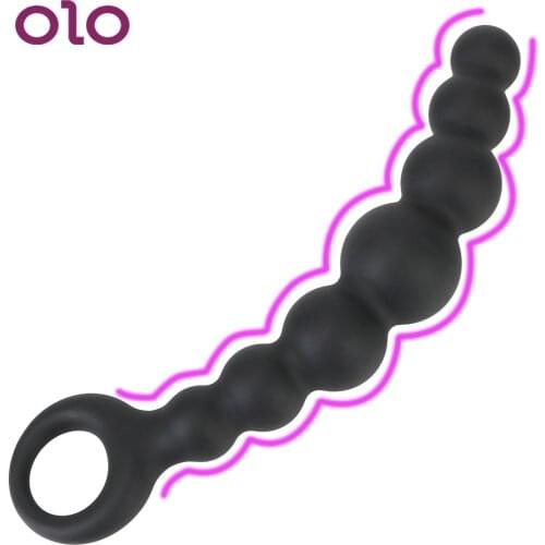 OLO Prostate Massage 7 Butt Beads Soft Silicone Anal Plug Adult Product Female Vagina Masturbator Sex Toys for Women