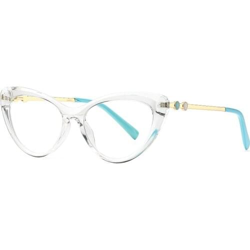 Belight Optical Fashion Cat Eye Shape Plano Lens Anti Blue TR90 Glasses Women Prescription Eyeglasses Optical Frame Eyewear 2043