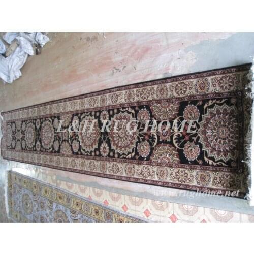 Free shipping 2.5'x12' 160 Line persian woolen carpet , hand knotted persian runner Oriental handmade Persian Rug mixed colors