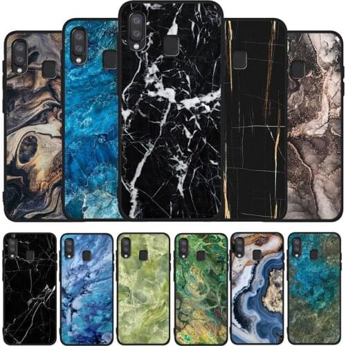 Fashion Marble Black Phone Case For Samsung Galaxy A71 A51 A41 A31 A20E A10 A20 A40 A50 A70 M30S M20 A7 A8 A9 2018