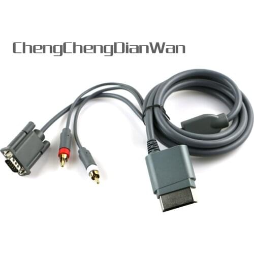 ChengChengDianWan HD High Definition Slim Video Audio HDTV RCA AV VGA PC Monitor Cable Cord Connecter for XBOX360 10pcs/lot