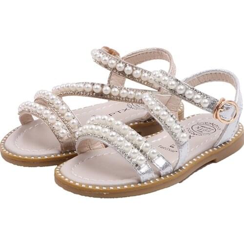 Children Sandals Summer Fashion Kids Baby Girls Bling Rhinestone Princess Single Sandals For Little Big Girls Dress Shoes