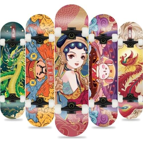 Maple Road Skateboard Outdoor Street Concave Skateboard Gifts Double Kick Penny Skateboard for Boys Beginners Girls