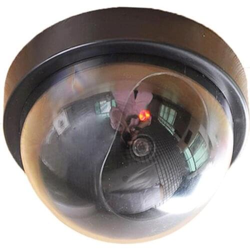 Dome Simulation Burglar Alarm Camera Indoor Outdoor Surveillance Camera Fake Webcam Home Dome Camera With Flashing Red LED Light