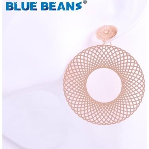 Hot Vintage drop Earrings bohemian fashion geometric big earring Women Classic Pattern Hollow Round Jewelry Bijouterie statement