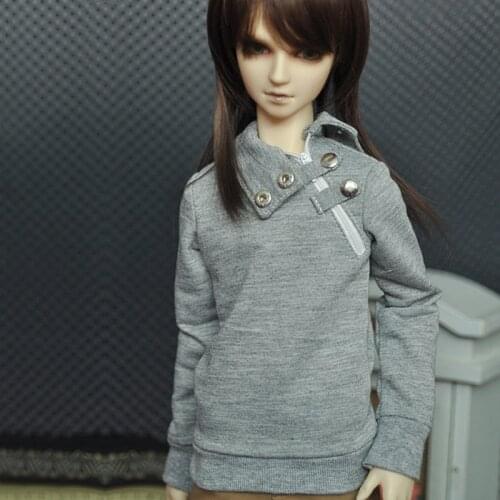 M1028 handmade toy 1/3 1/4 uncle Doll clothes BJD/SD doll props Accessories clothes diagonal zipper long-sleeved shirt 1pcs