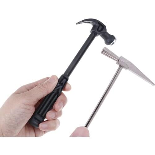 Mini Iron Hammer Handle Claw Hammer Woodworking Nail Puncher Hammer Watch Repair DIY Jewlery Tool Emergency Safety Escape Hammer