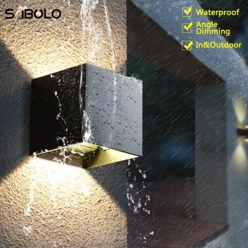 LED Wall Lamp Dimmable &Waterproof Outdoor Or Indoor Modern Wall Light Aluminum Adjustable Surface Mounted Cube