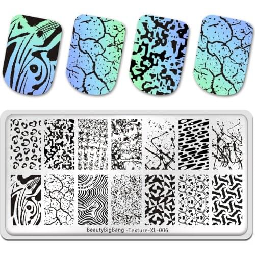 New BeautyBigBang Stamping Plates Texture Printed Image Stainless Steel Stencil Nail Art Template Texture TLS