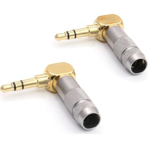 OEM 90 degree L Shape mini plug 3.5mm P-3.5 G Male stereo phono Adapter for DIY Headphone Cable