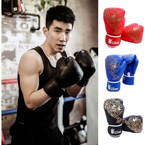 1Pair Kick Boxing Gloves For Men Women Kids PU Karate Muay Thai Guantes De Boxeo Free Fight MMA Breathable Training Combat Glove