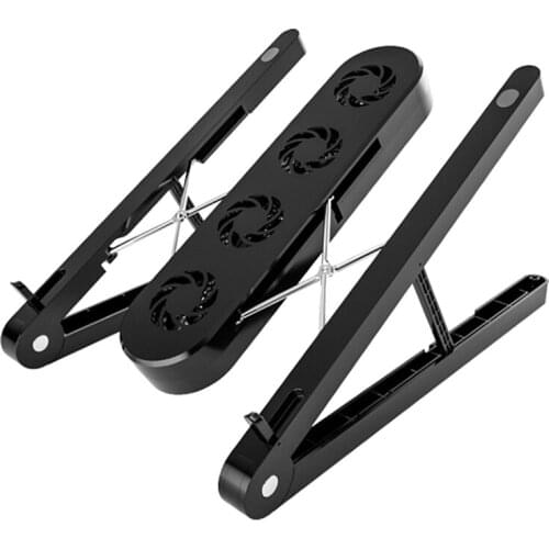 Notebook Computer Stand Folding Radiator Exhaust Cooling Fan Silent Portable Office Base Plate