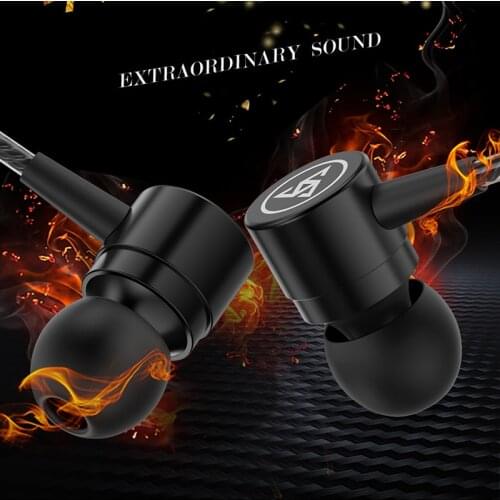 PTM D1 Metal In-ear Wired Headphone Bass Stereo Sound Noise Reduction Hands-free Universal Mobile Phone Headset With Microphone