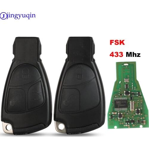 Jingyuqin With Chip Circuit Board FSK 433MHZ 2/3 Button Remote Smart Key Fob Cover Shell For Mercedes Benz B C E ML S CLK CL