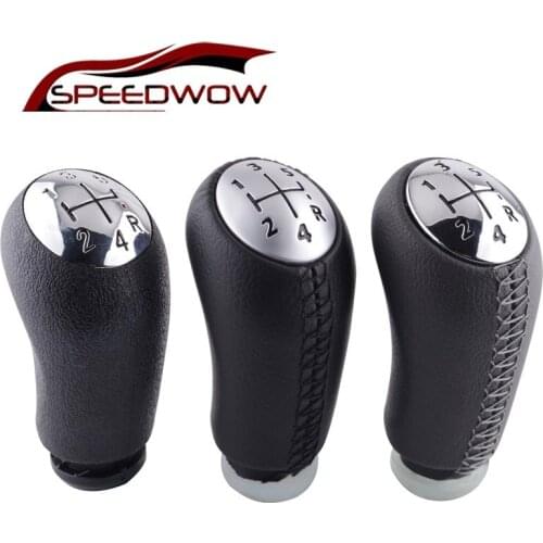 SPEEDWOW 1Pcs Leather Gloss Matt 5 Speed Car Gear Shift Knob Head Stick Gear Shifter For RENAULT Laguna Megane 2 Clio 3 Scenic 2