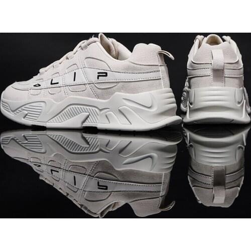 Spring Summer Pu+Mesh Rubber Sole Lace Up Thick Sole Sports Shoes Black Fashion Trend Casual MenS Shoes Sports Running Shoes