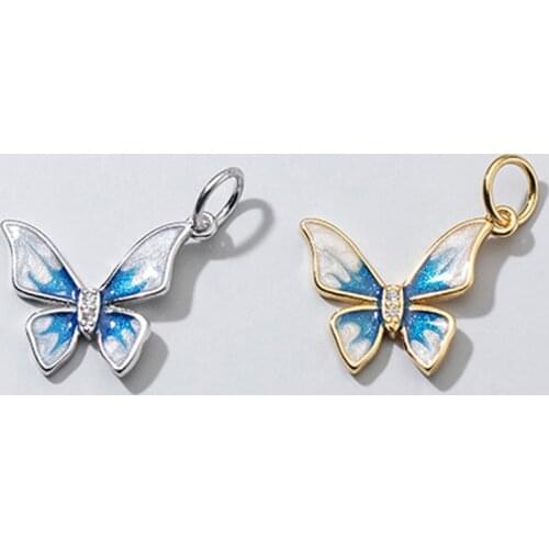 925 Sterling Silver Pretty Manual Craftwork Butterfly Charms Women Decorations S925 Silver Pendants DIY Jewelry Accessories
