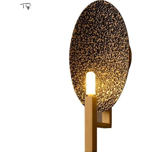 Nordic Retro Vintage Luxury Copper Wall Lamp Designer Post-Modern Light Fixtures Living Room Decoration Bedroom Background Cafe
