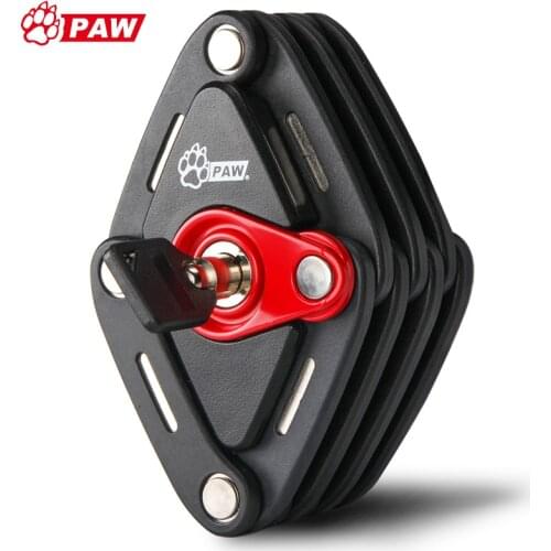PAW PW0902 Bicycle Foldable Lock W/ Bracket Mount on Bike Handy Pocket Key Storage Lock Motorcycle Lock Type Safe Locking