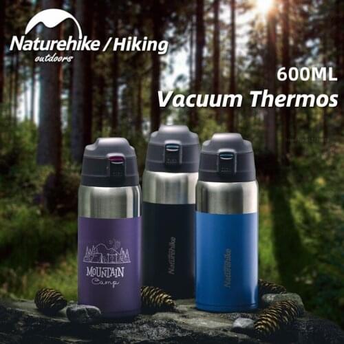 Naturehike 600ml Thermos Cup Outdoor Water Bottle Stainless Steel Vacuum Flask Outdoor Adult Student Sports Water Cup Bottle