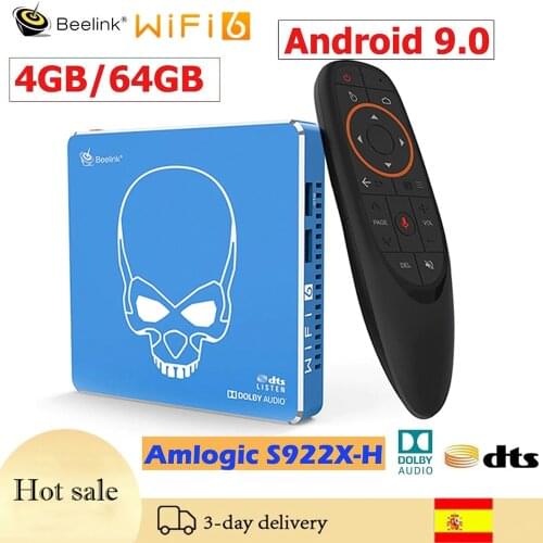 Beelink Android 9.0 TV Box GT-KING PRO Wifi6 Amlogic S922X-H 4GB DDR4 64GB Dolby Audio DTS Listen 4K Hi-Fi Media Player