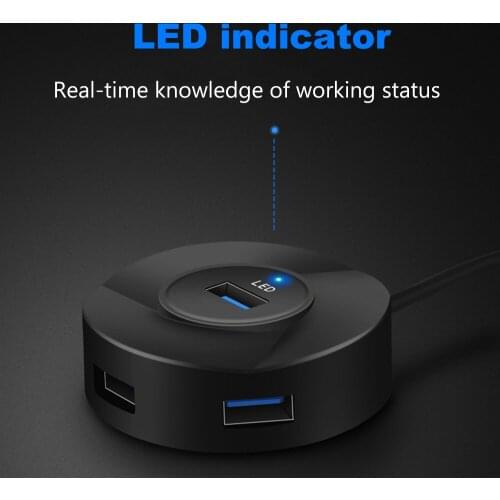 USB Hub And Distributor Multiple Ports Micro USB Portable OTG Converter OTG Converter 4 Port Hub For PC Laptop Black Color