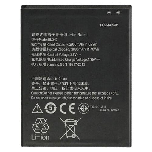 In Stock 100% High quality BL243 2900mAh Battery For lenovo K3 Note K50-T5 A7000 A5600 A5500 A7600 battery