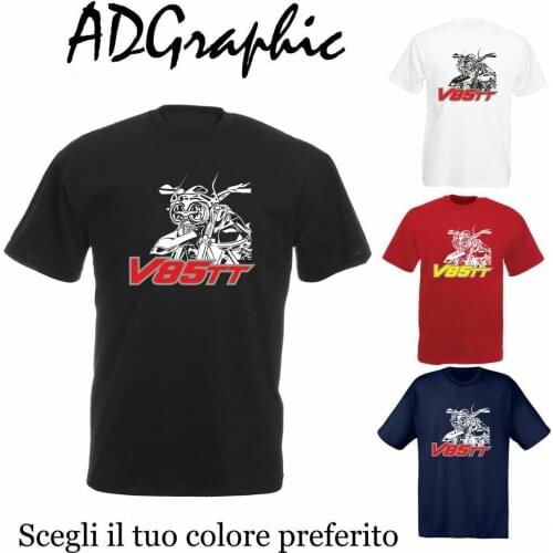 Funny T-Shirt Maglia Maglietta Cotone Camiseta Cotton Moto Guzzi V85Tt V 85 Tt Front Unisex Tees