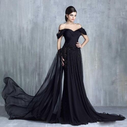 2020 Off Shoulder Evening Dresses Vintage Lace Appliques Beads Prom Gowns Formal Sweet 15 Party Wear Mermaid Party Dress