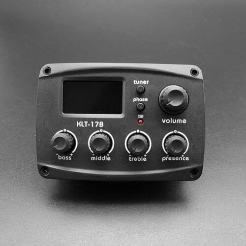 10Set 4-Band Acoustic Guitar Preamp KL-17B with Tuner Folk Guitarra EQ Equalizer Piezo Pickup Guitar Parts