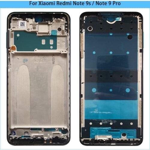 10Pcs For Xiaomi Redmi Note 9s Middle Frame Plate Housing Bezel LCD Support Faceplate Bezel Note 9 Pro Middle Frame Replace