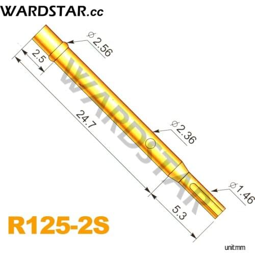 100pcs/lot R125-2S Spring Probe Test Probes Pogo Pin Receptacle Length 30.0mm