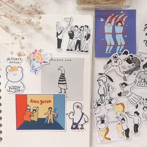 19PCS lovely Sticker DIY Scrapbooking Bottom Collage Phone Computer Diary Happy Planner Decoration Sticker96