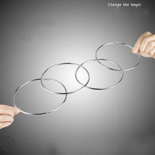 4pcs Magic Toy Metal Rings Classic Linking Iron Hoops Fun Magic Trick Playing Props Toys Tools Close-up Magic Tools Supplies